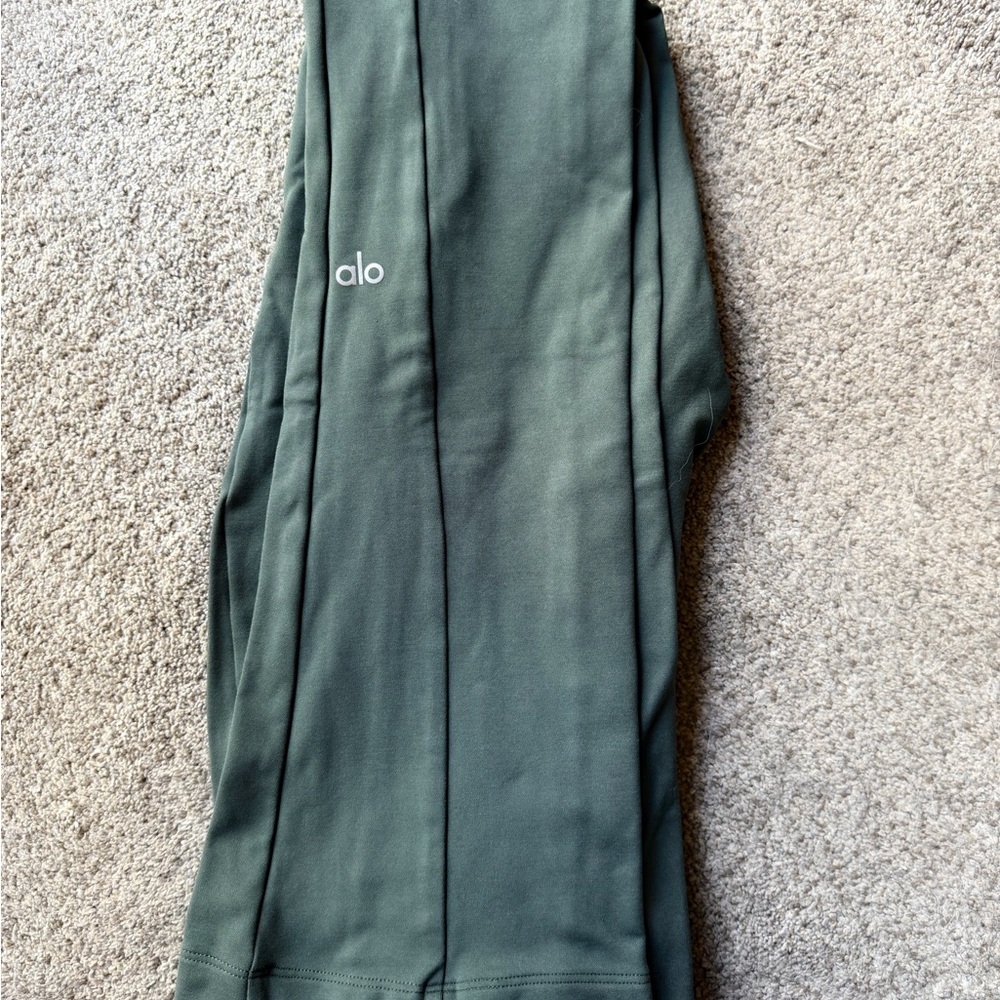 Alo Yoga Dark Cactus/Olive Green High Waist flare legging.